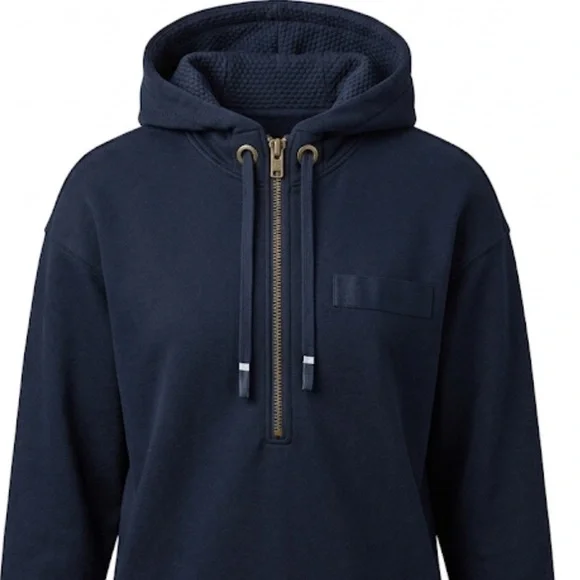 NWOT Brandblack L.A. Heavyweight Spacer Knit Hooded Zip Dress In  Black Medium - Picture 2 of 5